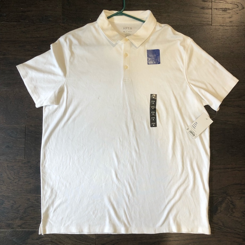 Men’s Apt 9 White Short Sleeve Polo